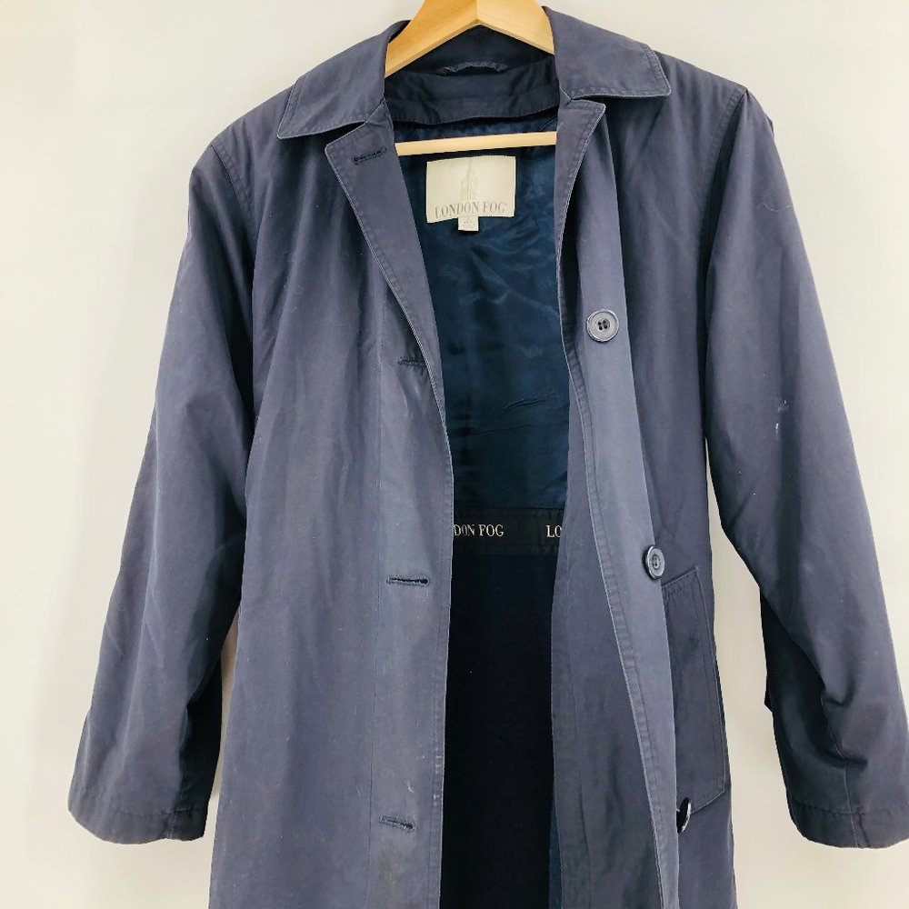 London Fog Petite Button Down Trench Coat - Picture 2 of 13